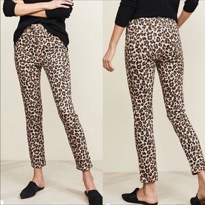 Veronica Beard Debbie 10” High Rise Leopard Cut Print Jeans Sz 24 Ankle novelty